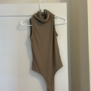 Ribbed turtleneck bodysuit